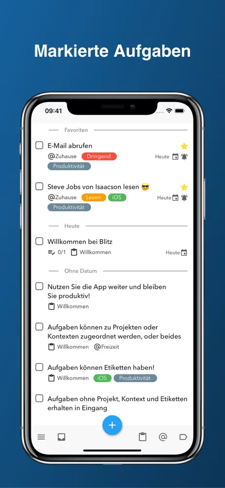 Blitz.do: To Do List, Aufgaben