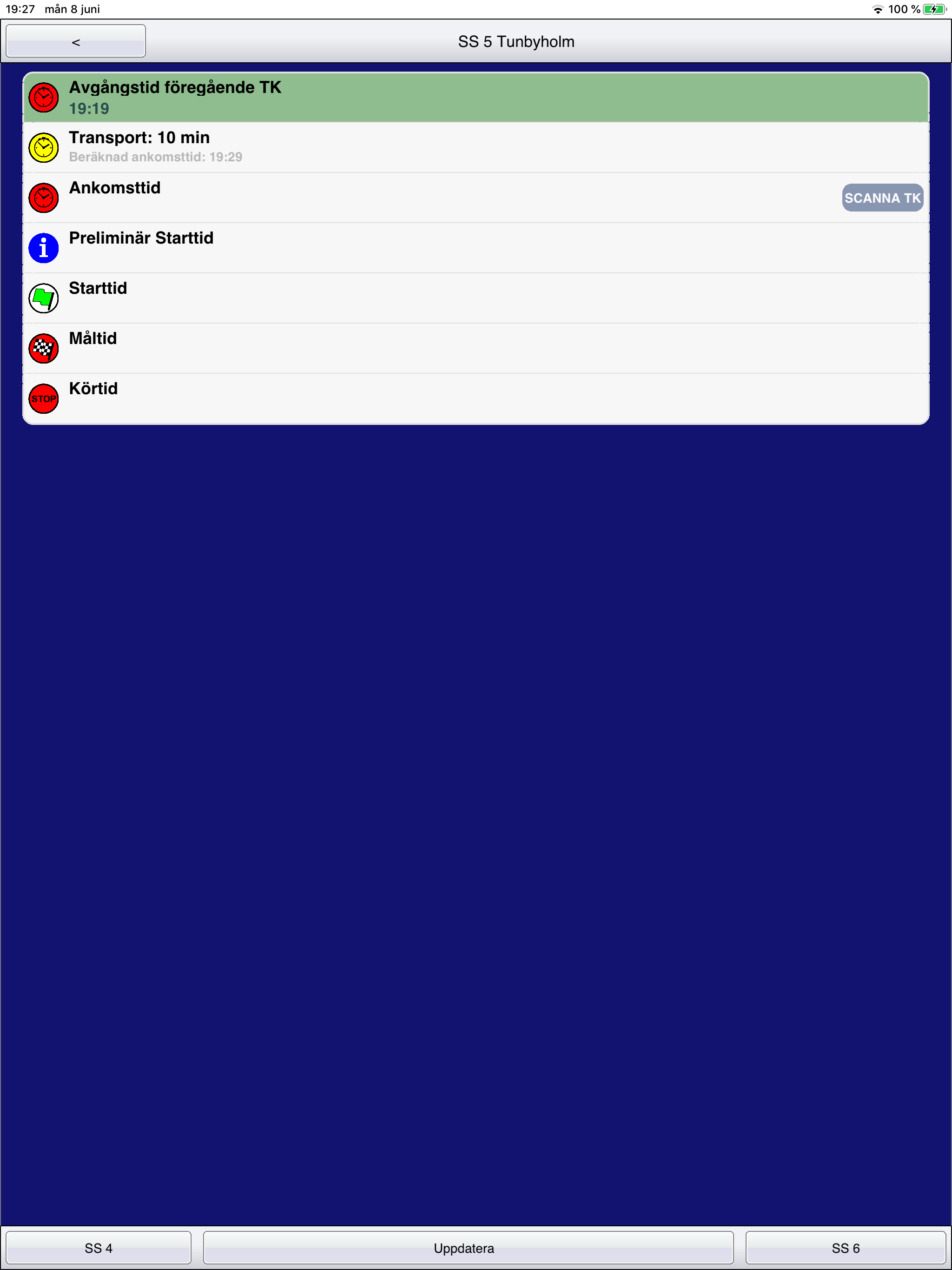 Resultatservice Tidkort