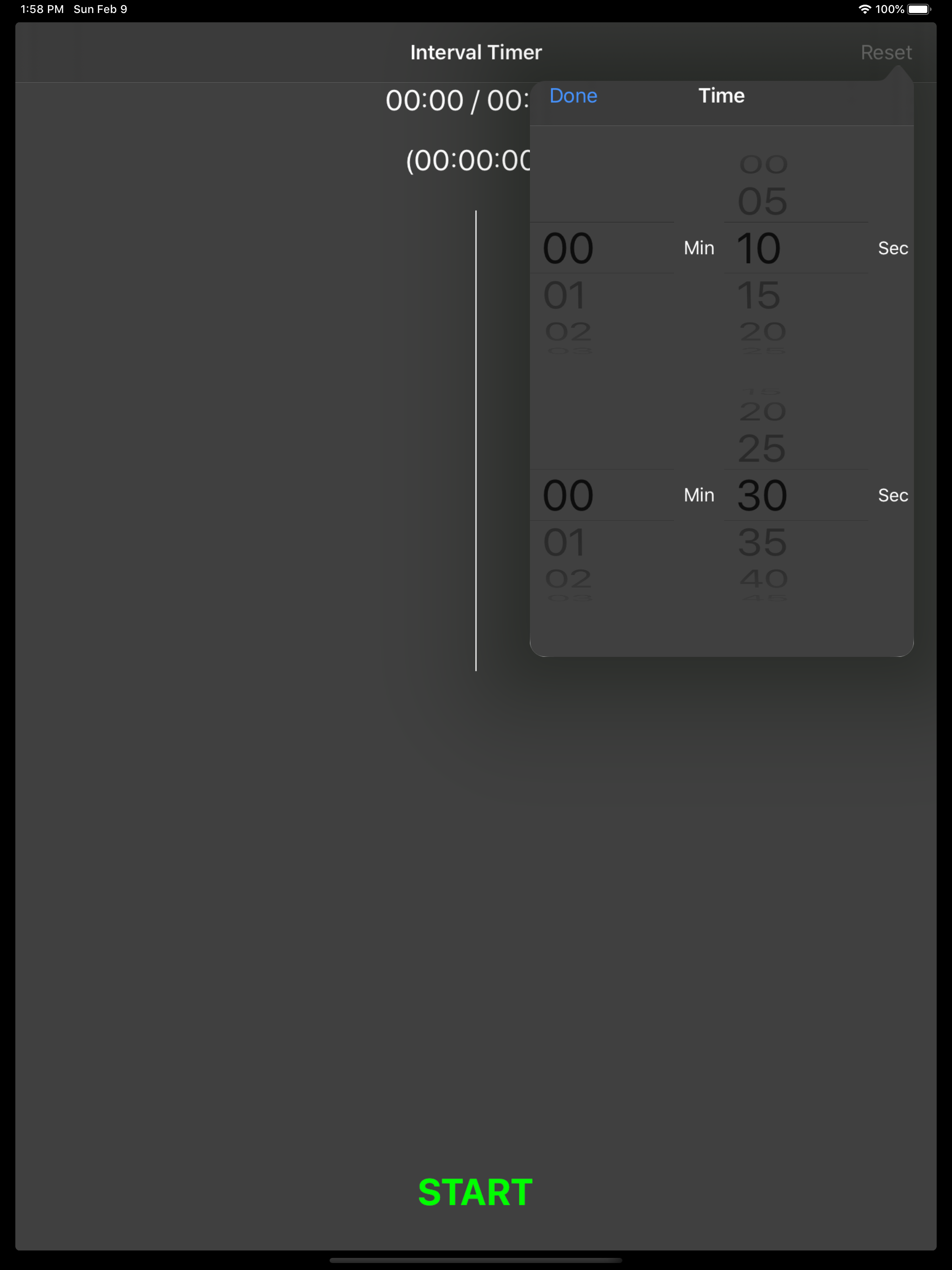 Interval Timer with graph