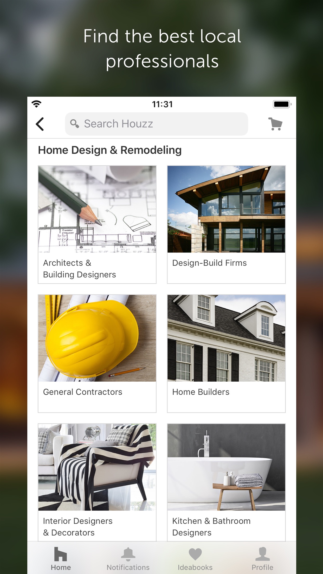 Screenshot do app Houzz - Home Design & Remodel