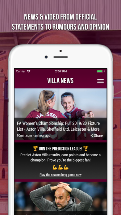 Villa News - Fan App Screenshot
