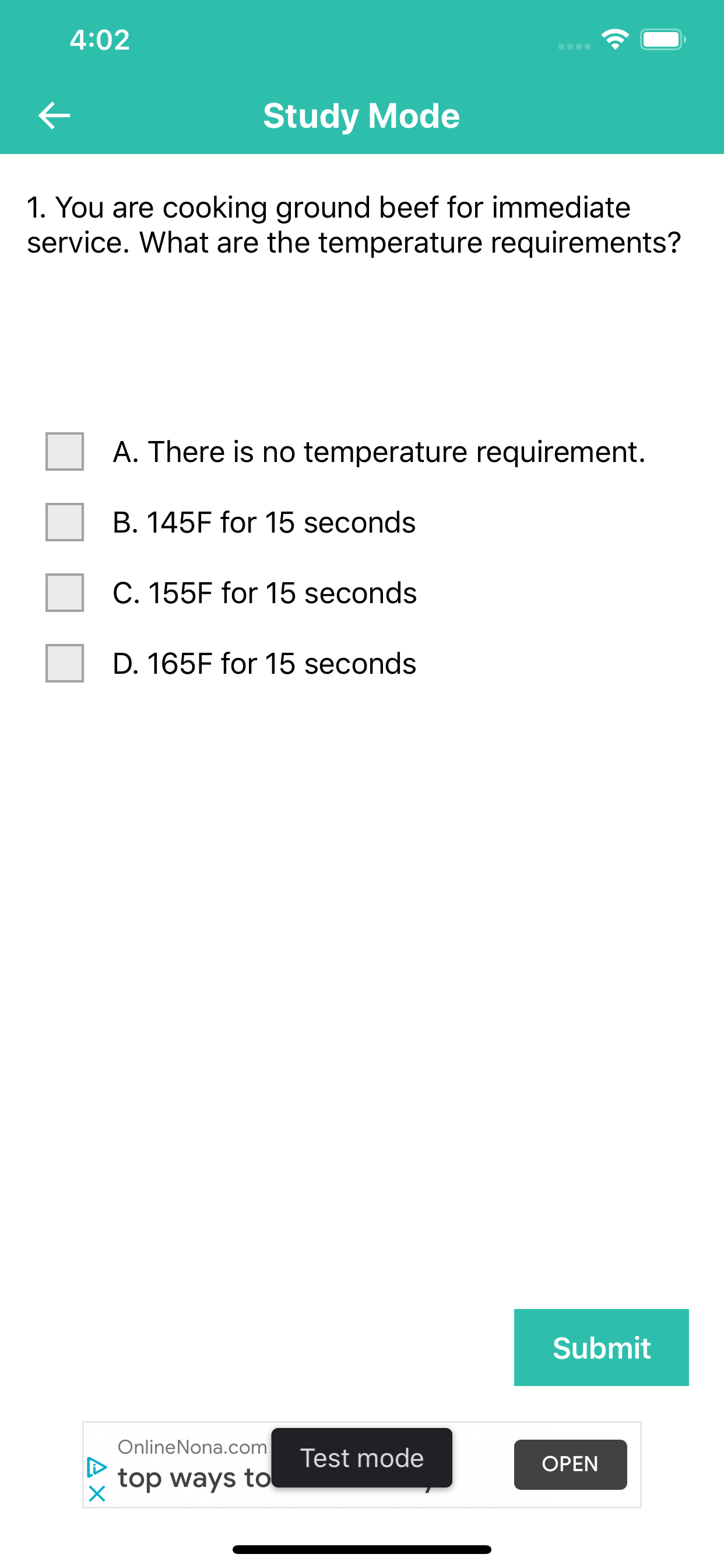 Servsafe and CPFM Test Prep