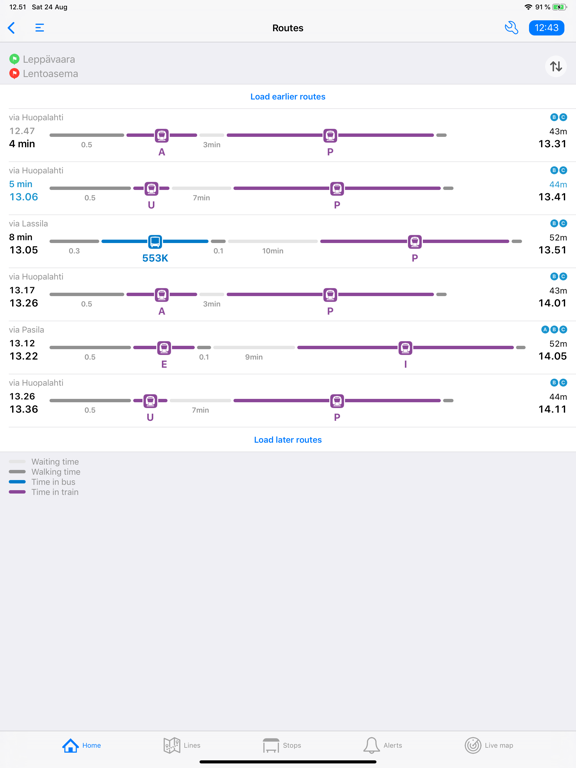 Transporter Journey planner iPad screenshot 3 - Navigation app