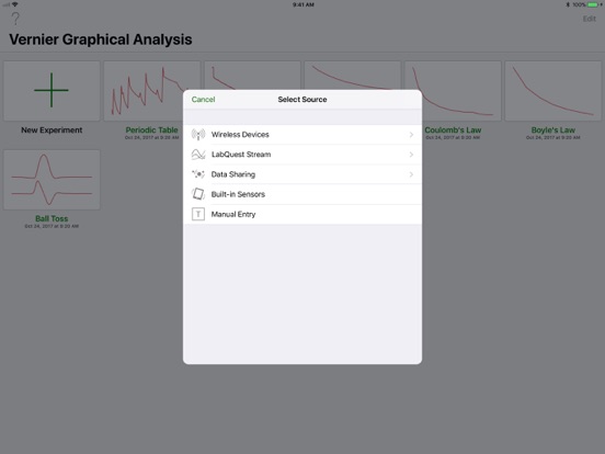 Vernier Graphical Analysis GW iPad app afbeelding 5