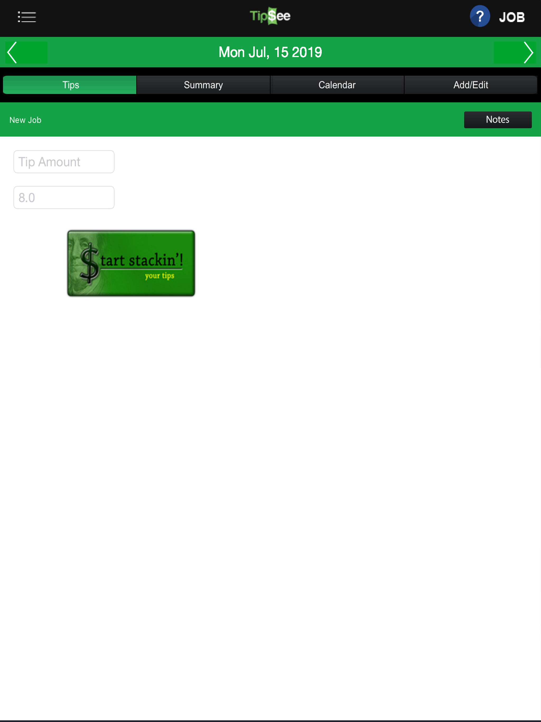 TipSee Tip Tracker App