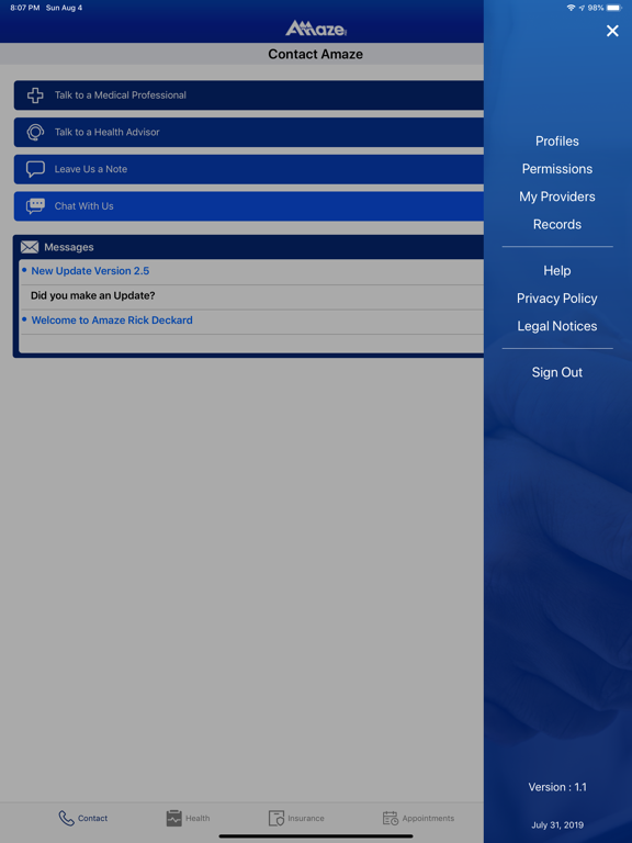 Amaze Health iPad screenshot 6 - Medical app