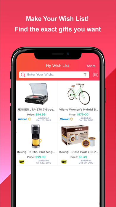 Wishworks: Build Wish Lists iPhone screenshot 1 - Shopping app