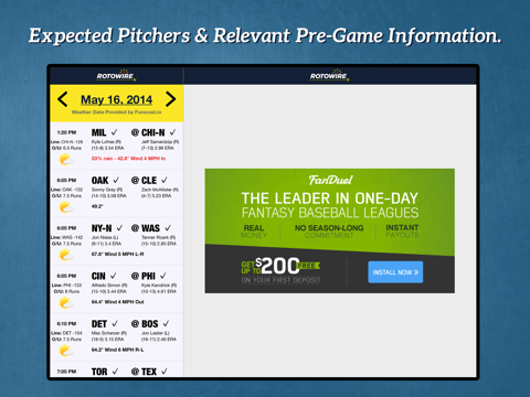 Daily Baseball Lineups - náhled