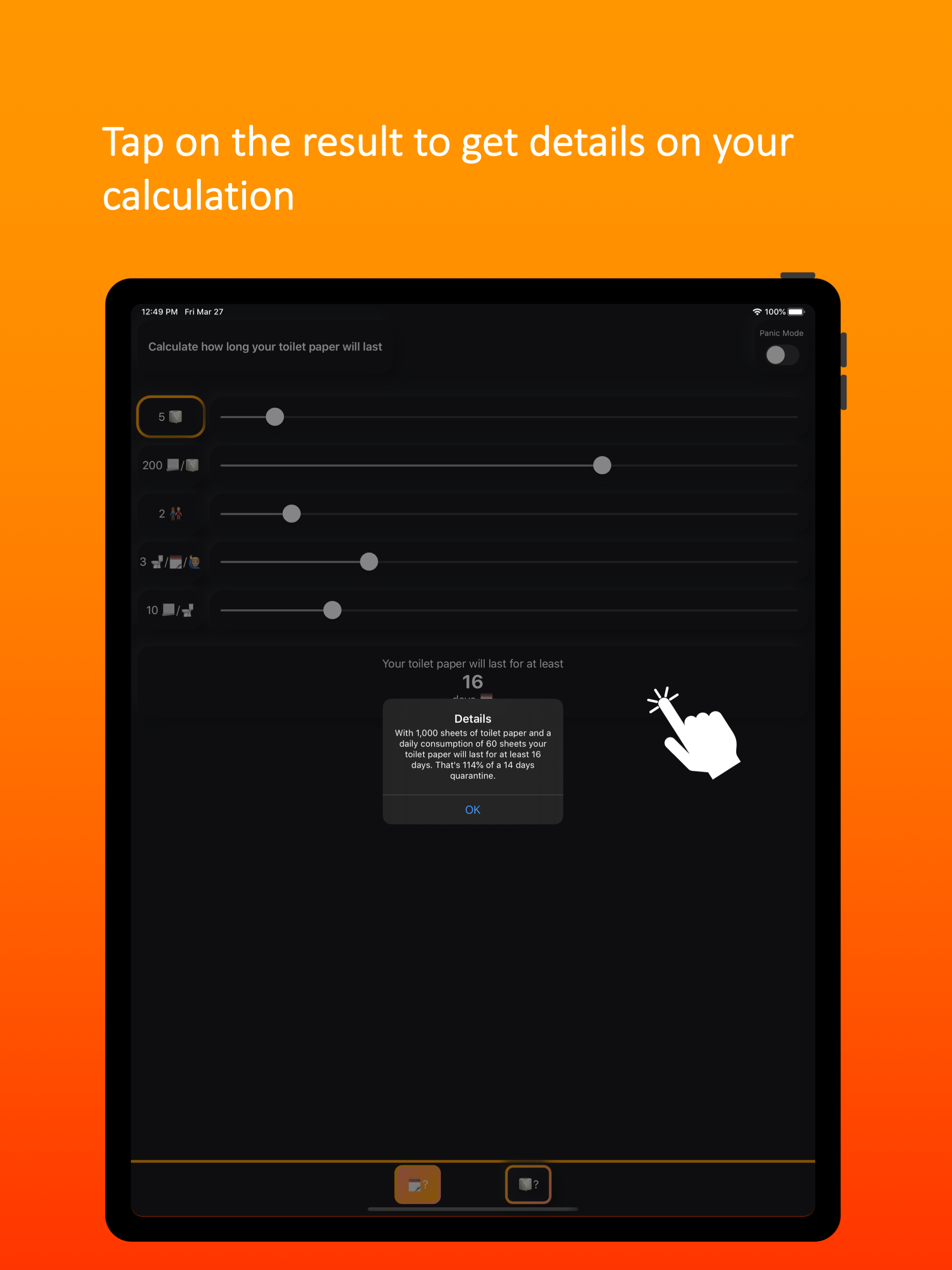 Toilet Paper Calculation screenshot 12