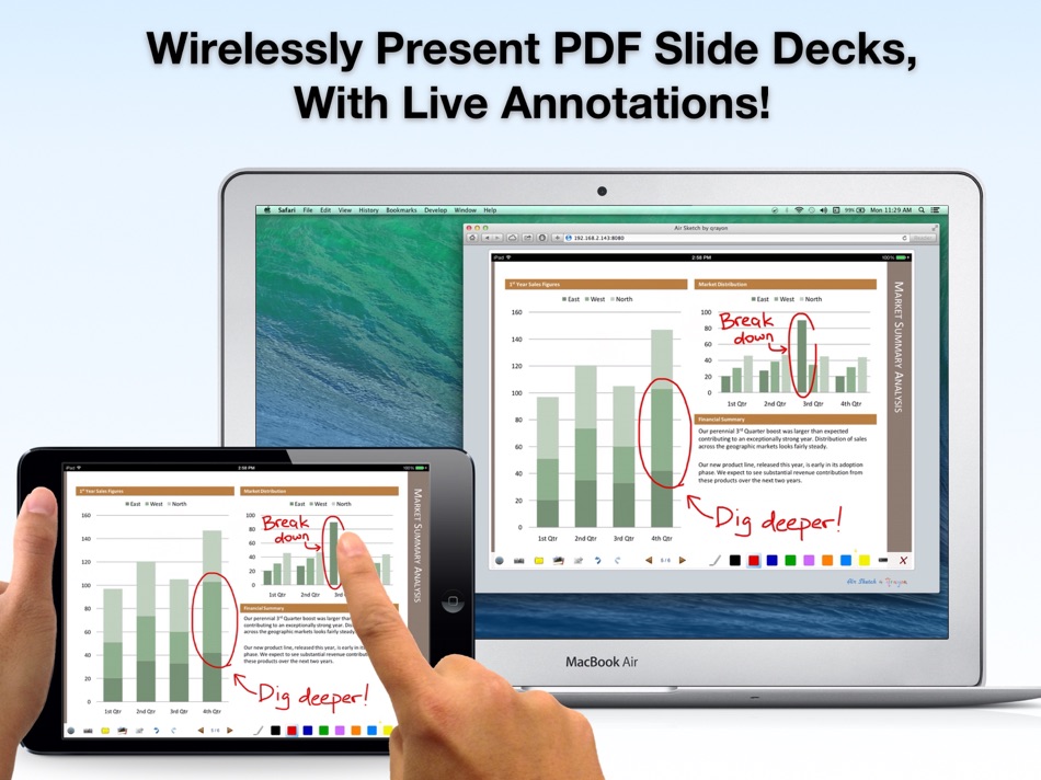 #1. Air Sketch Wireless Whiteboard (iOS) بواسطة: Qrayon, LLC