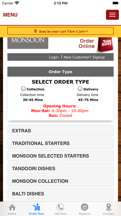 Monsoon Indian Restaurant Screenshot