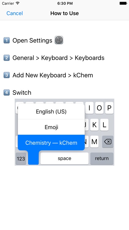 kChem - Chemistry Keyboard