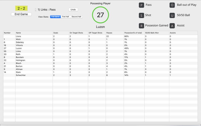 Screenshot #1 pour GoalKeeper: Soccer Statistics
