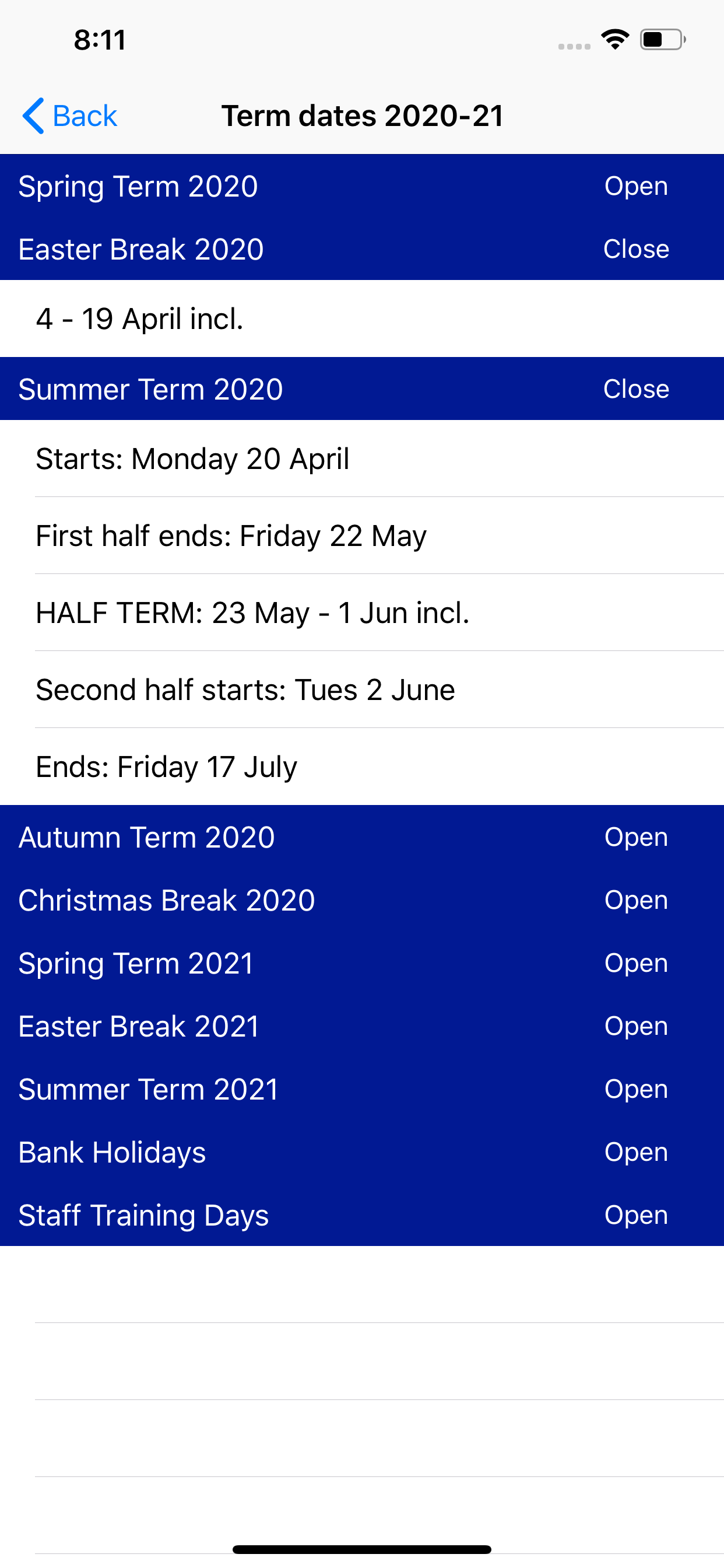 BWS Calendar screenshot 3