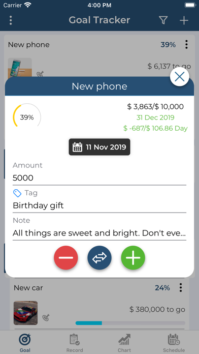 Screenshot #2 pour SaveMoney: Savings Tracker