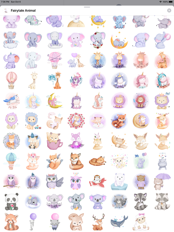 Fairytale Baby Animal Stickers iPad screenshot 4 - Stickers app