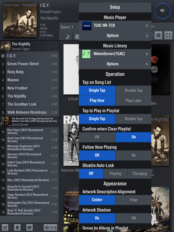 TEAC HR Streamer iPad screenshot