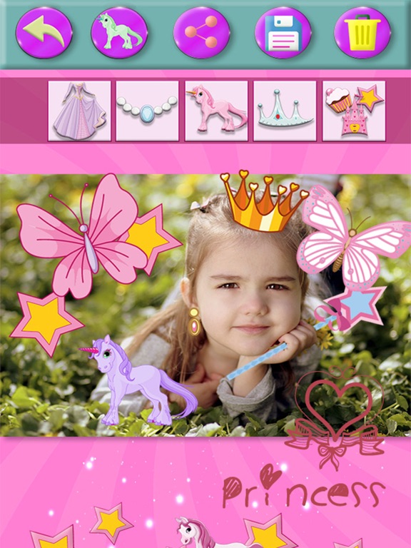 Fairytale Princess Stickers iPad screenshot 5 - Photo & Video app
