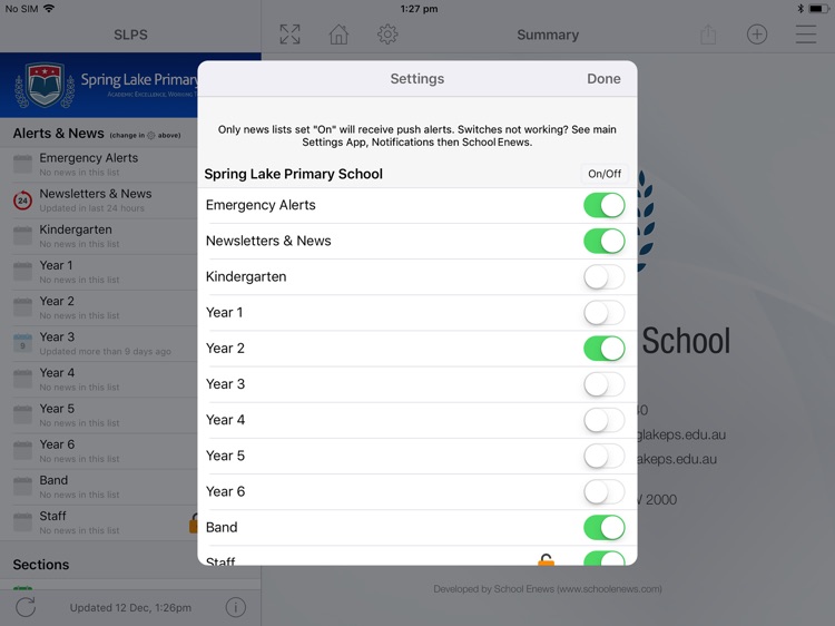 School Enews (iPad / Mac)