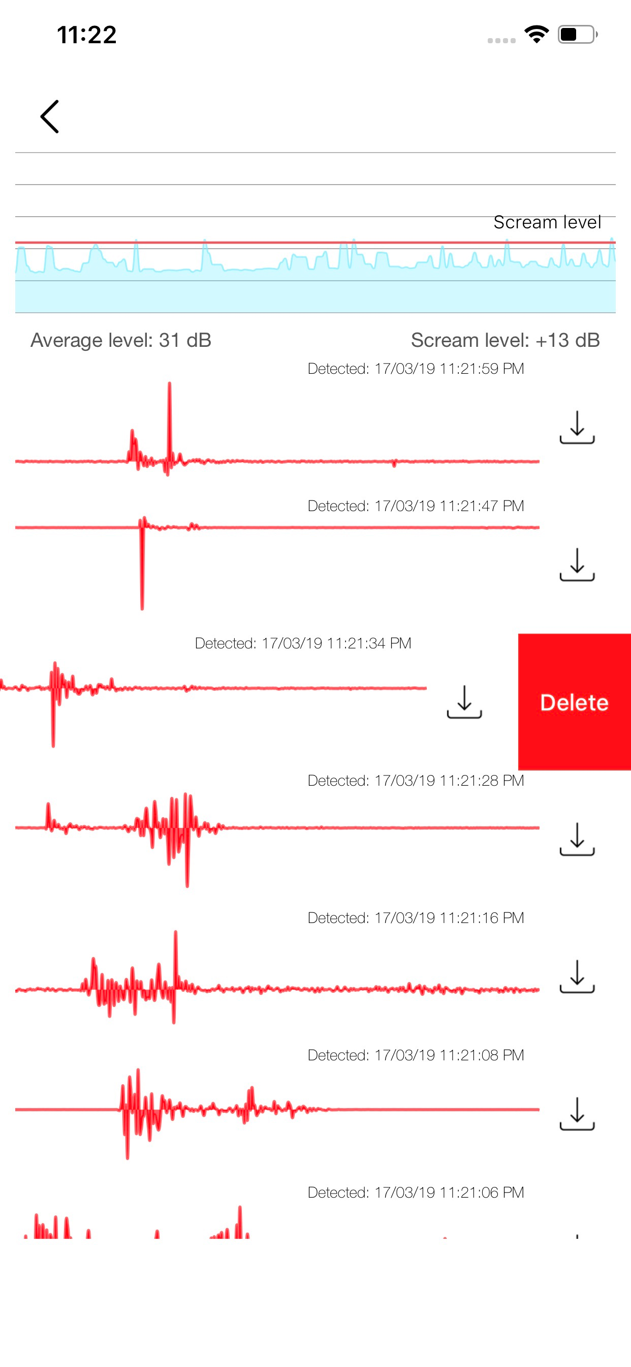 Scream Tracker - detect noises screenshot 3