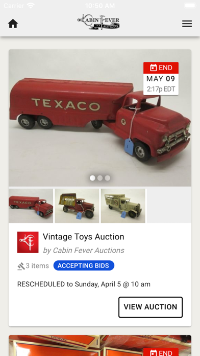 Cabin Fever Auctions Screenshot