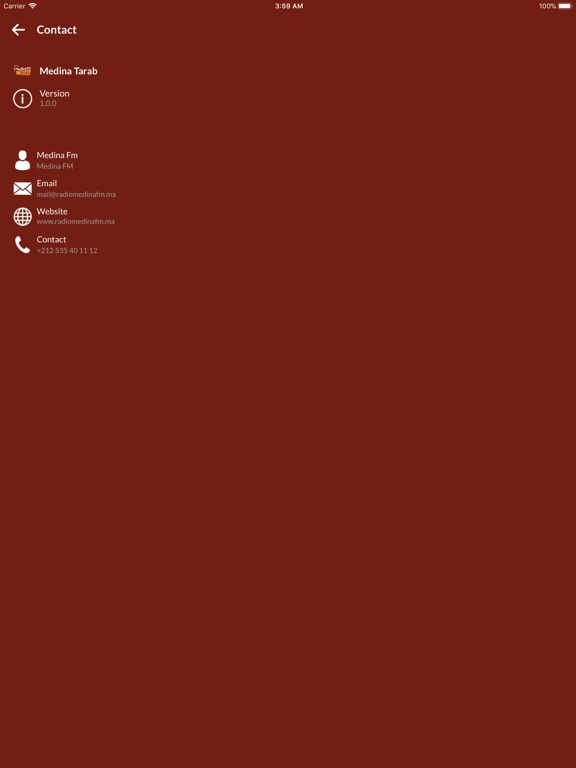Radio Medina Tarab iPad screenshot 4 - Music app