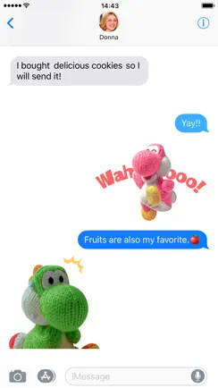 Yarn Yoshi & Poochy Stickers iPhone image 2