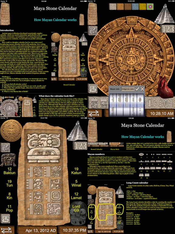 Maya Stone Calendar iPad screenshot 2 - Entertainment app