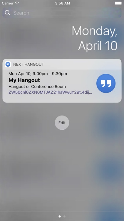 Entry for Google Meet Hangouts