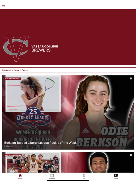 Vassar Brewers iPad screenshot 1 - Sports app