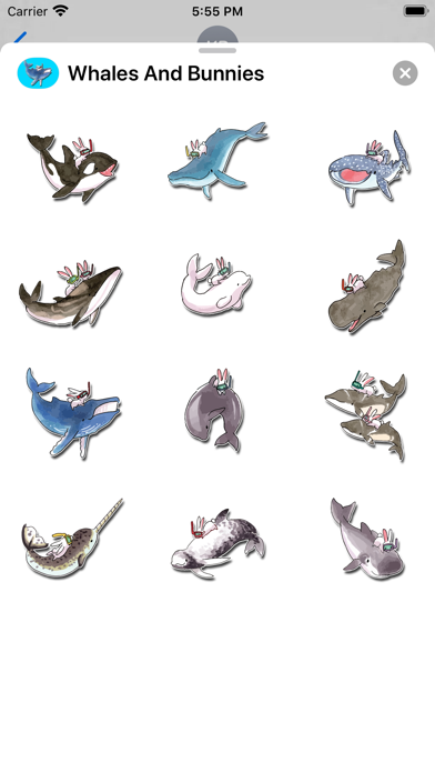 Whales and Bunnies Stickers screenshot 2