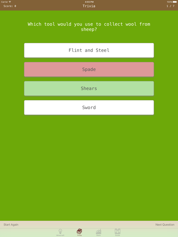 Screenshot #4 pour MineTrivia: Craft Quiz & Guide