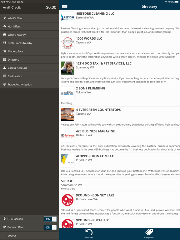 Saturn Barter Mobile App iPad screenshot 2 - Business app
