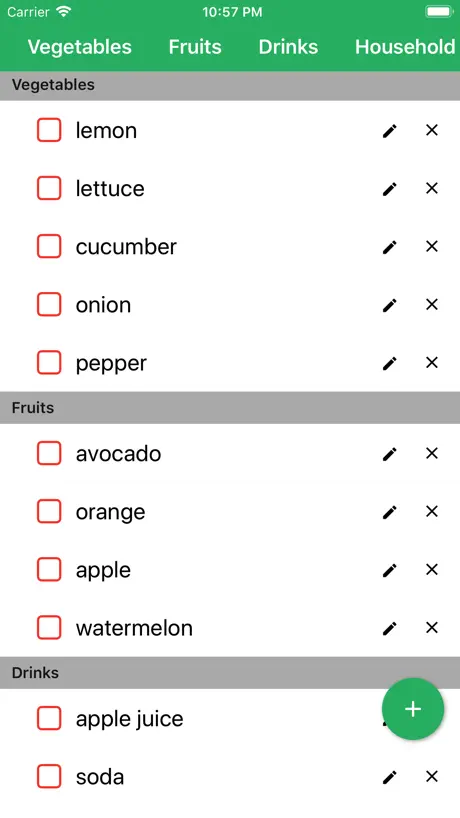 Out of - Grocery Shopping List
