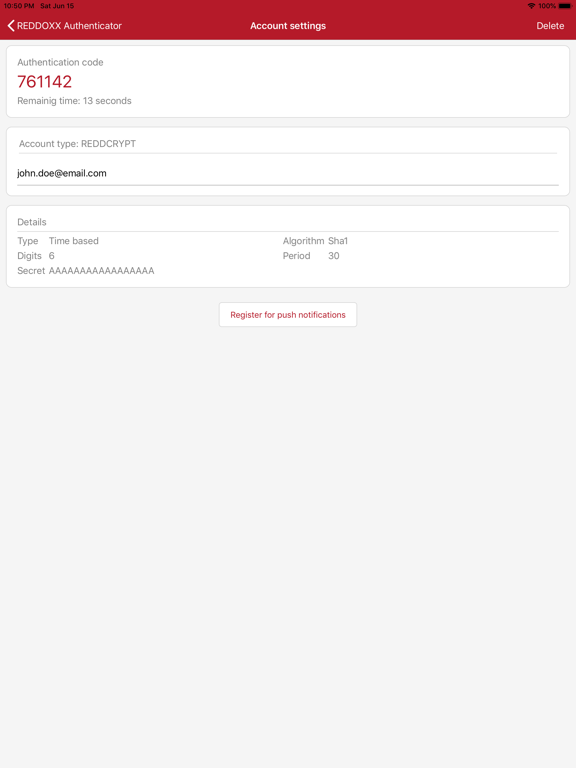 Screenshot #5 pour REDDOXX Authenticator