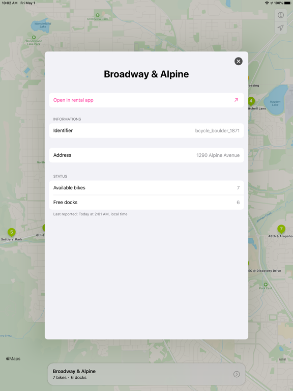 VeloDispo U.S. & Canada iPad screenshot 2 - Navigation app