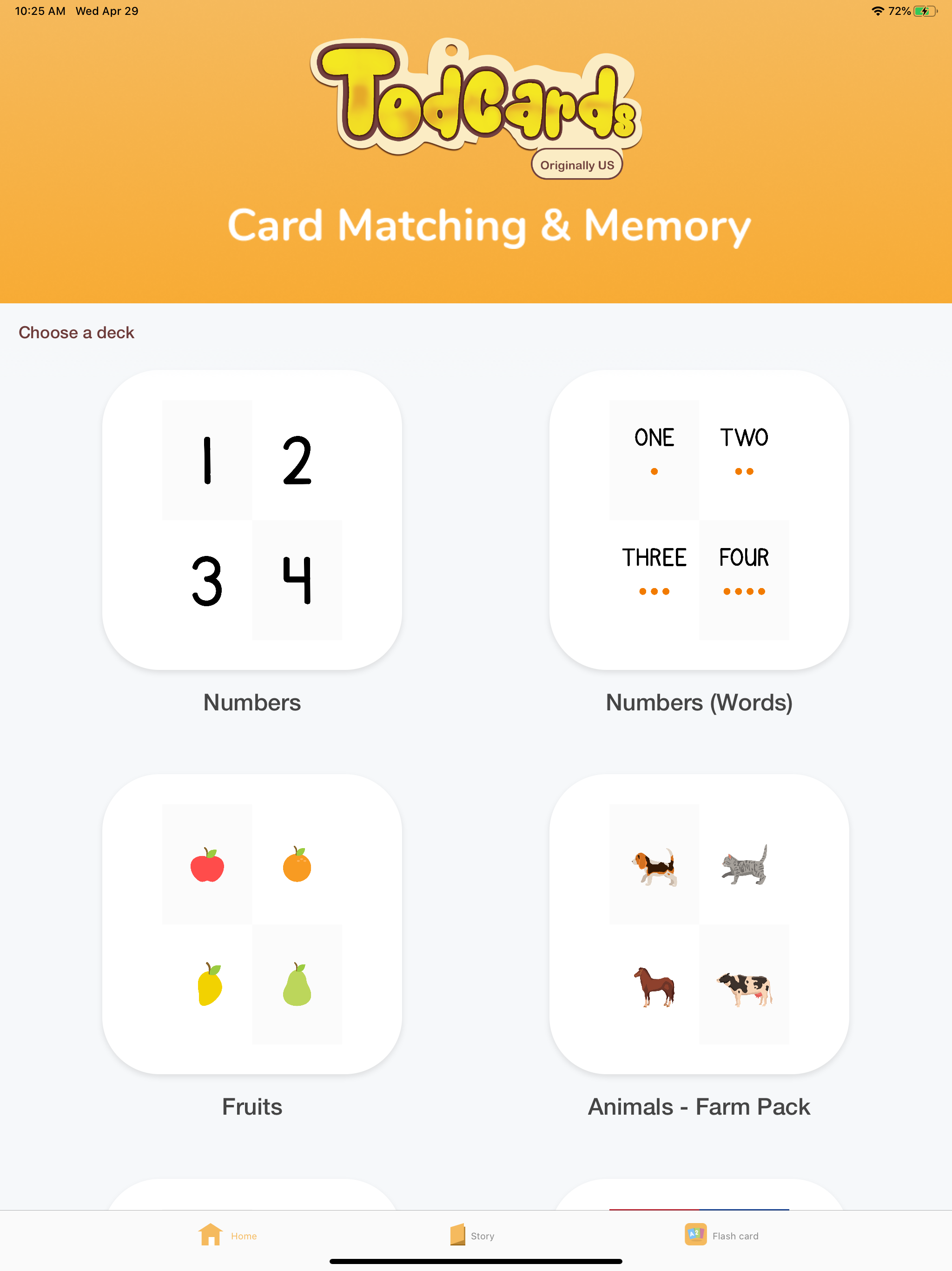 TodCards - Toddler Memory Card