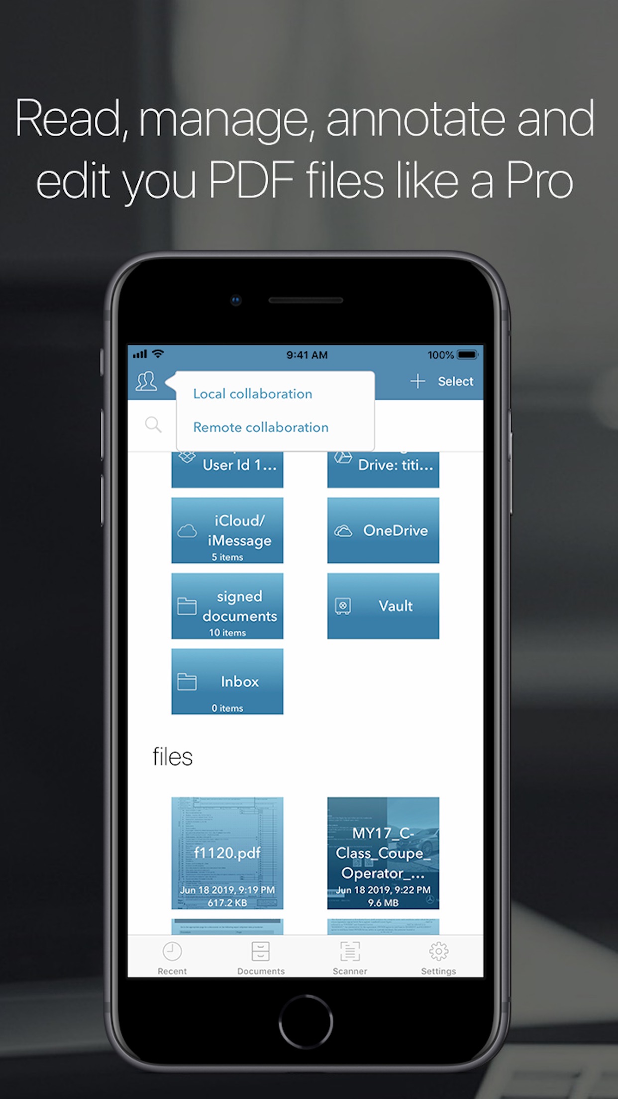 Screenshot do app PDF Reader Pro Edition®