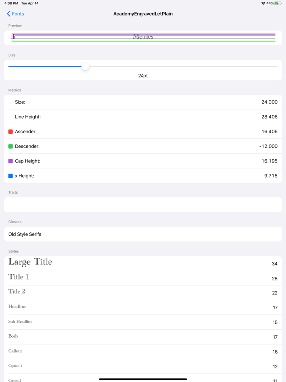 Screenshot #4 pour Font Metric