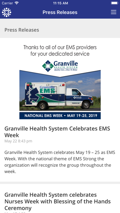 GranvilleOne-Granville Health Screenshot