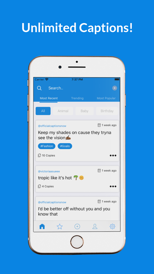 #2. Captions Now - Captions For IG (iOS) By: Lazy Sloth Studios LLC