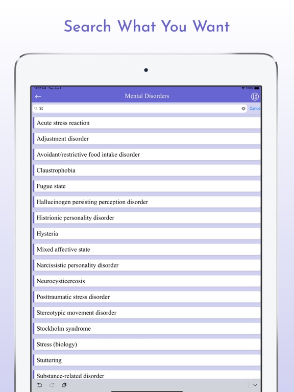Mental Disorders - Diseases iPad screenshot