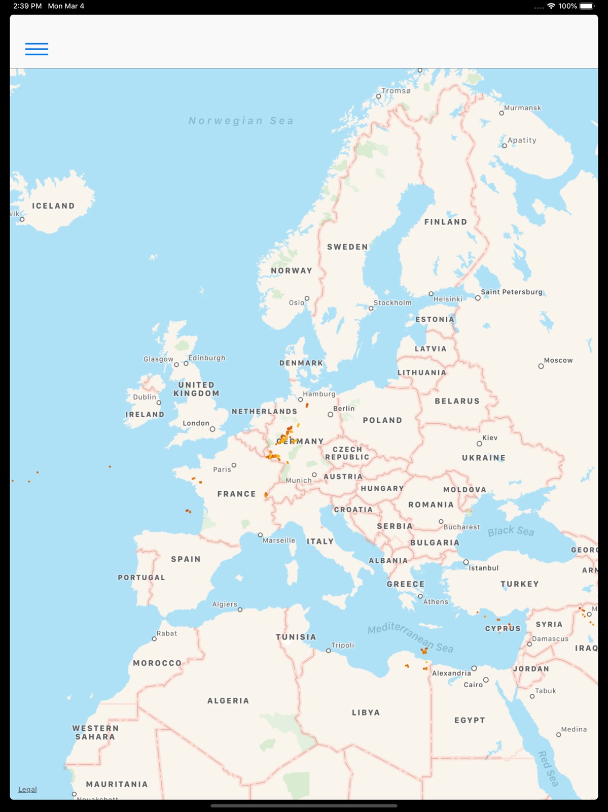 BlitzortungLive ipad screenshot 1