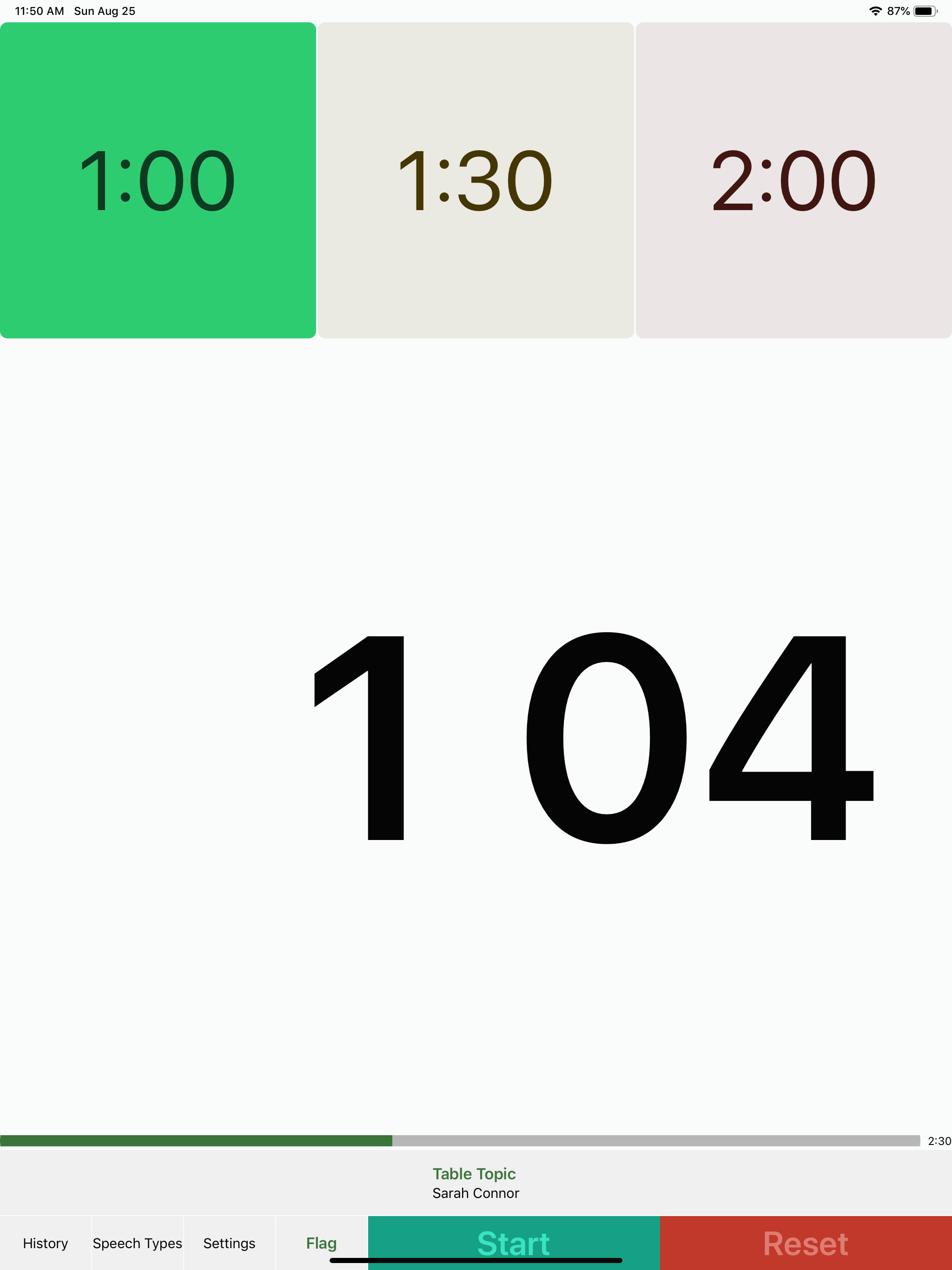 Speech Timer for Toastmasters