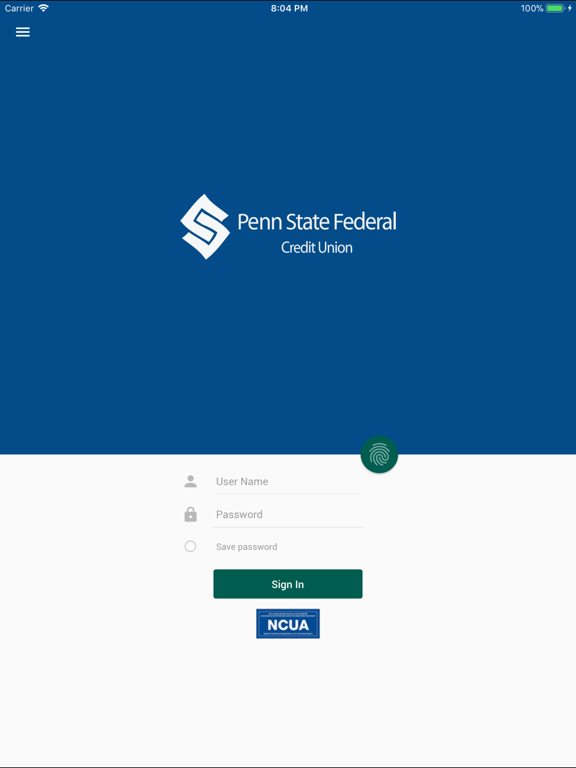 Penn State FCU Penny Mobile iPad screenshot 1 - Finance app