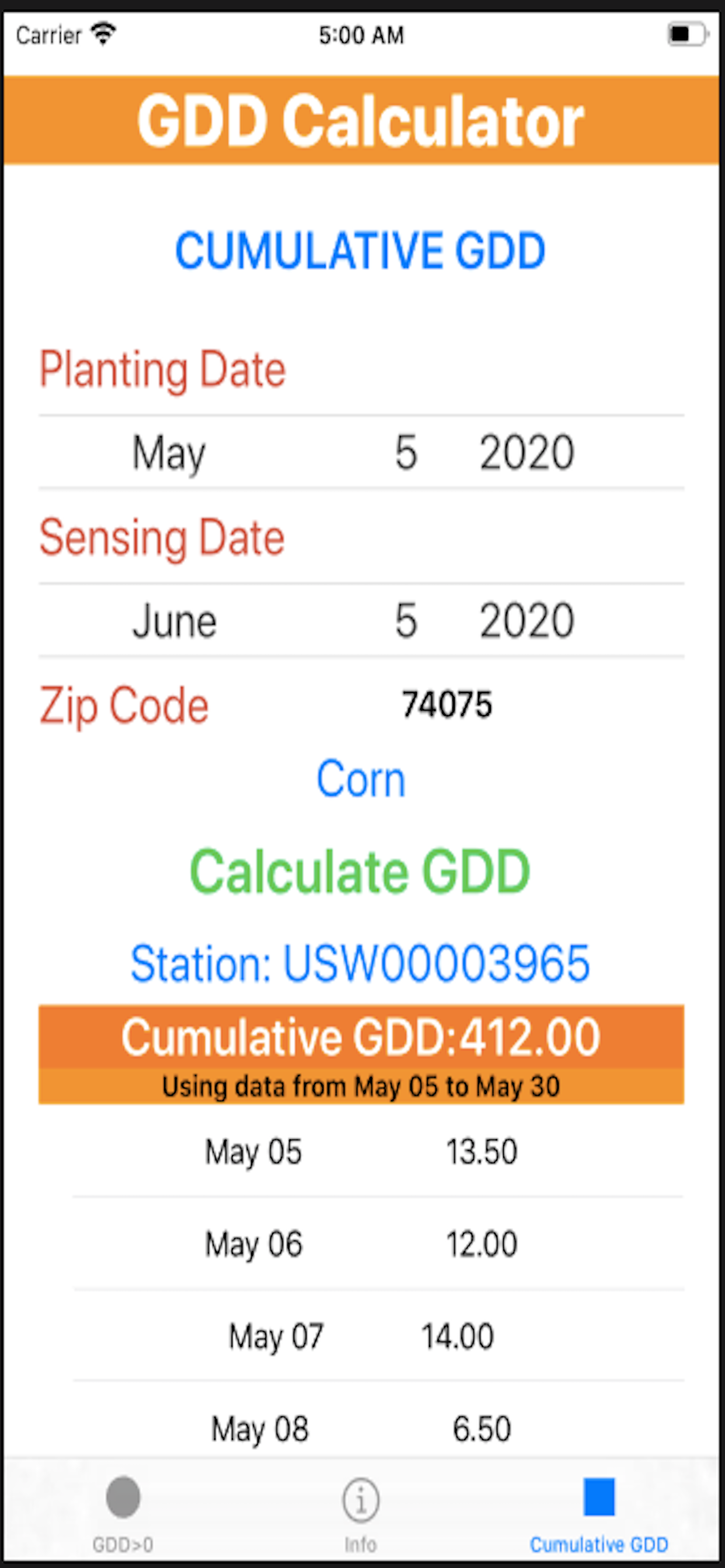 Growing Degree Days Calculator