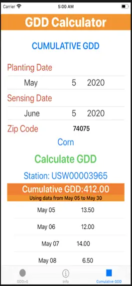 Game screenshot Growing Degree Days Calculator hack