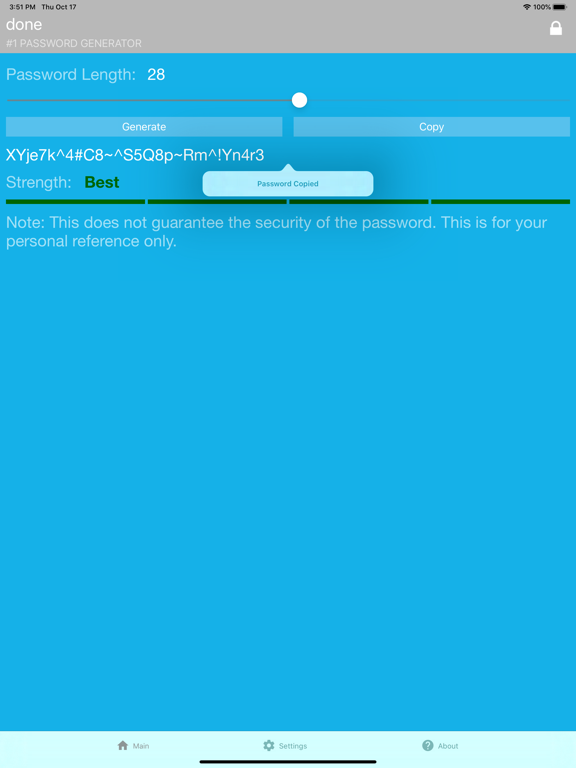 #1 Password Generator iPad screenshot 3 - Productivity app