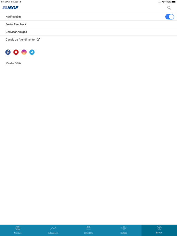 IBGE iPad screenshot