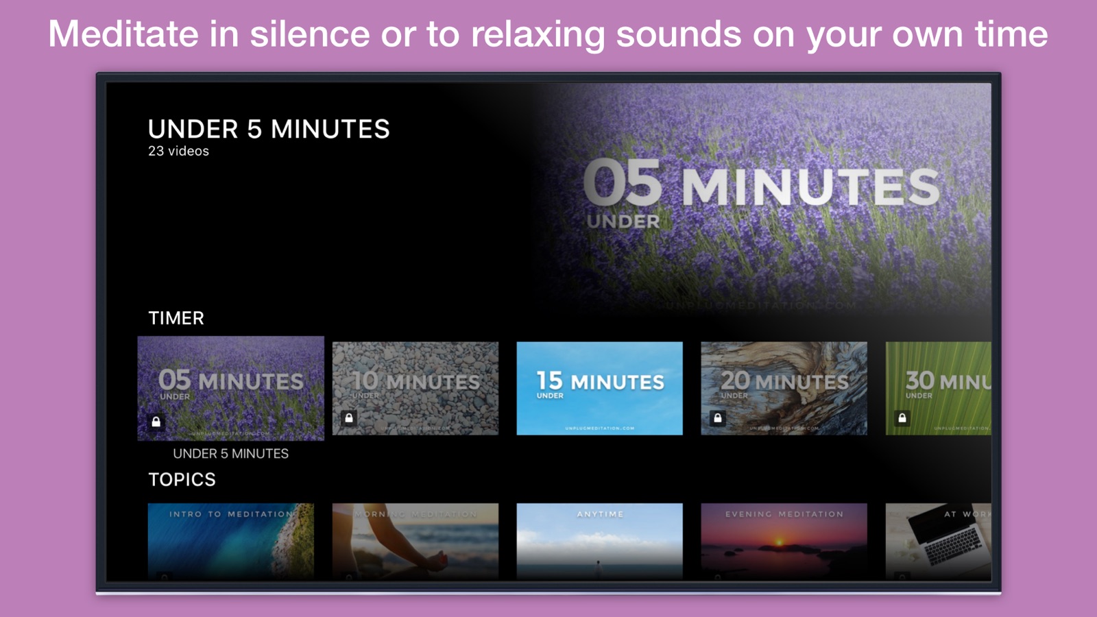 Unplug: Meditation apple_tv screenshot 2
